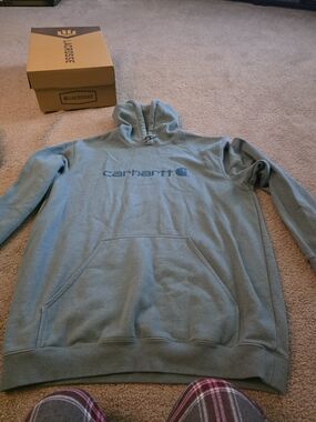 Carhartt Men’s Light Green Logo Turtleneck Sweatshirt